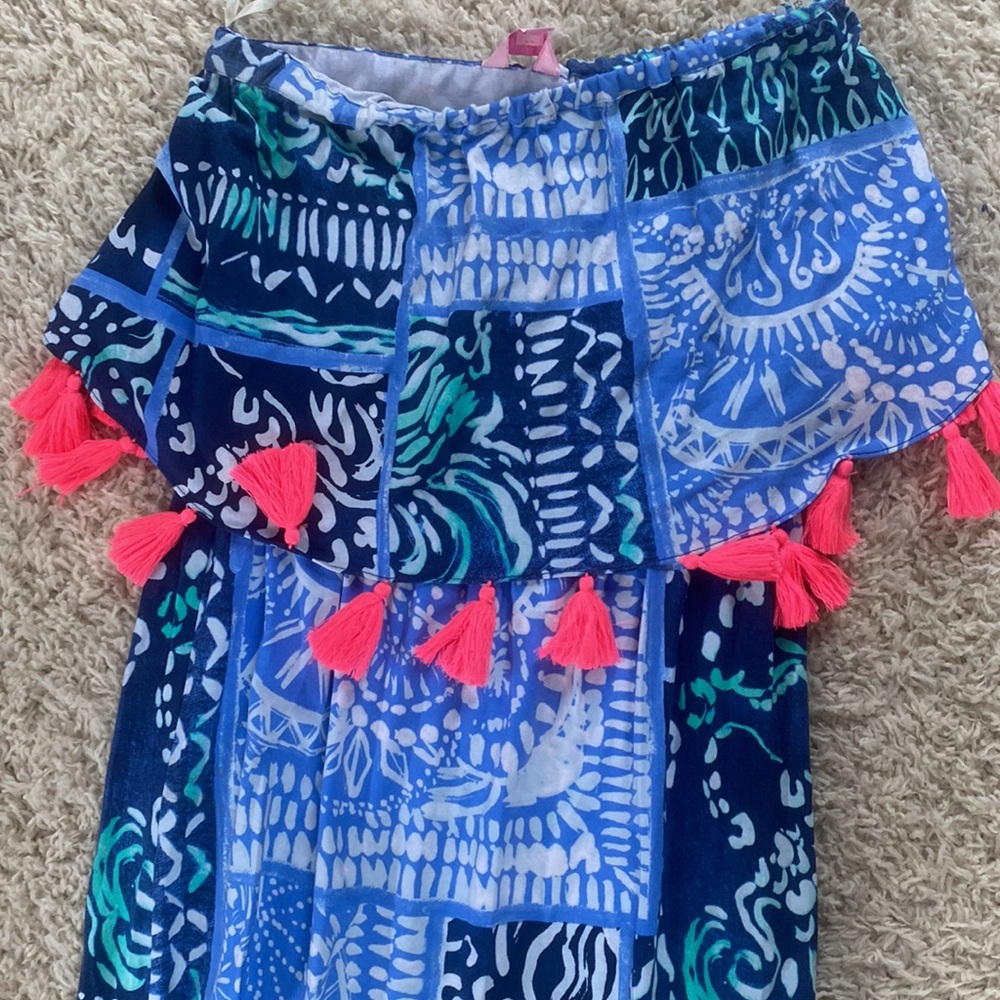 Excellent condition Lilly Pulitzer Meridian Midi Dress Small in indigo leid back - Picture 3 of 6